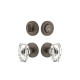 Viaggio CLOMHMSTA Circolo Hammered Rosette Entry Set with Stella Crystal Knob and Matching Deadbolt