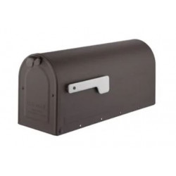 Architectural Mailboxes 7600RZ-10 Modern Day Post-Mount Mailbox With Silver Flag, Rubbed Bronze