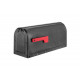 Architectural Mailboxes 7600P-10 Mailbox With Red Flag, Post-Mount, Pewter Steel