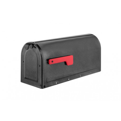 Architectural Mailboxes 7600P-10 Mailbox With Red Flag, Post-Mount, Pewter Steel