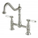 Kingston Brass KS117BPL/PKL/PKX 8” Center Bridge Kitchen Faucet Without Sprayer