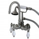 Kingston Brass AE Wall Mount Clawfoot Tub Faucets With Hand Shower,H & C Porcelain Lever