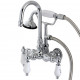Kingston Brass AE Wall Mount Clawfoot Tub Faucets With Hand Shower,H & C Porcelain Lever