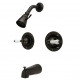 Kingston Brass KB66PL Tub & Shower Faucet With Volume Control,Porcelain Lever