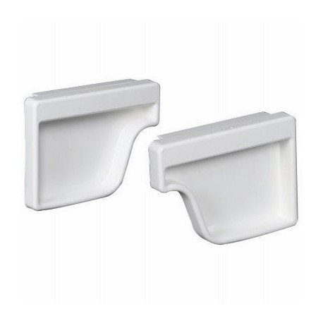 Amerimax M Gutter End Cap, K-Style, Traditional, Vinyl, 2-Pc., 5-In.