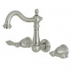 Kingston Brass KS125AL Wall Mount Bathroom Faucets,Metal Lever