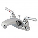 Kingston Brass KB62 Two Handle 4" Centerset Bathroom Faucet w/ Brass Pop-up
