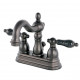 Kingston Brass KS160PKL 4" Centerset Bathroom Faucet,Porcelain Lever