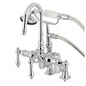 Kingston Brass CC613T5 Deck Mount Clawfoot Tub Filler With Hand Shower,Metal Lever