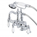 Kingston Brass CC6015T5 Deck Mount Clawfoot Tub Filler With Hand Shower,Porcelain Lever