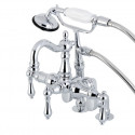 Kingston Brass CC6013T5 Deck Mount Clawfoot Tub Filler With Hand Shower,Metal Lever