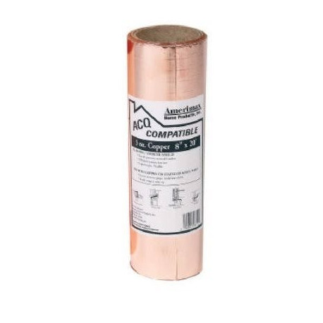 Amerimax 85067 Copper Flashing, Laminated, 8-In. x 20-Ft., 3-oz.