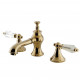 Kingston Brass KC706WLL Widespread Bathroom Faucets,Crystal Glass Lever