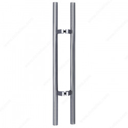 Richelieu 701DHH2Z102 1-1/4" (32 mm) Offset Back to Back Round Stainless Steel Ladder Handle W/ Square Mounting Rod