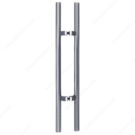 Richelieu 701DHH2Z102 1-1/4" (32 mm) Offset Back to Back Round Stainless Steel Ladder Handle W/ Square Mounting Rod