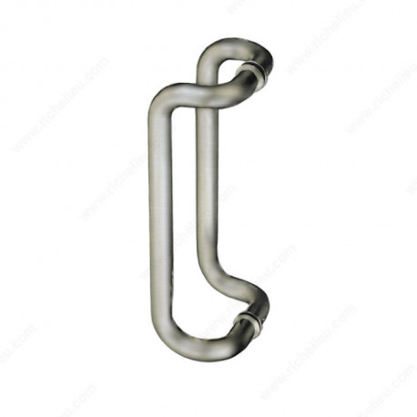 Richelieu 872RO191 3/4" (19 mm) Diameter Offset Round Tubular Handle W/ Decorative Ring W/ Rounded Corner
