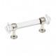 Belwith Keeler B076274-GLCH Luster Cabinet Pull, Center To Center Length 3", Glass w/ Chrome