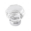 Belwith Keeler B076570-GLCH Luster Cabinet Knob, 1 1/2" Diameter, Glass w/ Chrome
