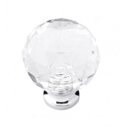 Belwith Keeler B076572-GLCH Luster Cabinet Knob, Glass with Chrome, 1-1/4" Diameter
