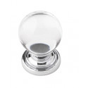 Belwith Keeler B076568-GLCH Luster Cabinet Knob, 1 1/8" Diameter, Glass w/ Chrome