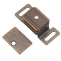 Hickory Hardware P651-STB Magnet Catch, Center to Center Length 1-7/8", Statuary Bronze
