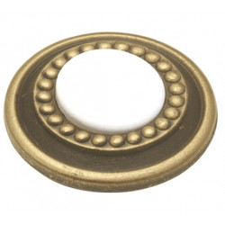 Hickory Hardware P953-W Cavalier Cabinet Knob, 1 1/4" Diameter, Antique Brass & White