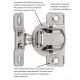 Hickory Hardware P5128-14 Concealed Hinges Cabinet Hinge, Polished Nickel