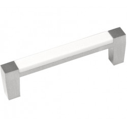 Hickory Hardware P3441-SNWM Loft Cabinet Pull, Center to Center Length 3", Satin Nickel w/White Matte