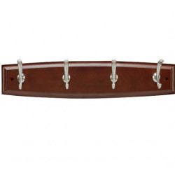 Hickory Hardware C25006-CSSN Luna Hook Rail, Length 18", Cherry Stained with Satin Nickel