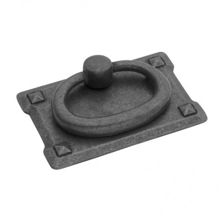Hickory Hardware PA0711-BMA Old Mission Cabinet Ring Pull, Center to Center Length 1 1/8", Black Mist Antique