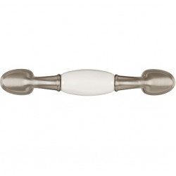 Hickory Hardware P744-SNW Tranquility Cabinet Pull, Center to Center Length 3", Satin Nickel with White