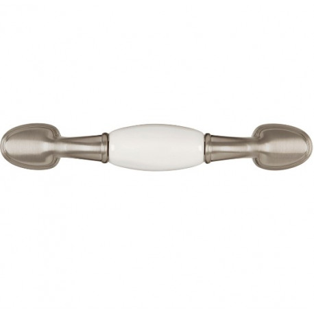 Hickory Hardware P744-SNW Tranquility Cabinet Pull, Center to Center Length 3", Satin Nickel with White