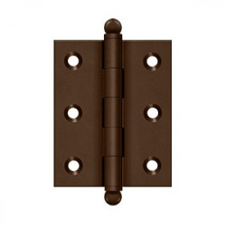 Deltana CH2520U10BR 2-1/2" x 2" Cabinet Hinge, Solid Brass, Pair, US10BR Distressed Finish