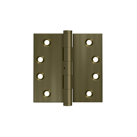 Deltana DSB4N 4" x 4" Square Hinge, NRP, Solid Brass, Pair