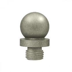 Deltana DSBTRM10WL Ball Tip Finial, Distressed, Solid Brass, Finish-White Bronze Light