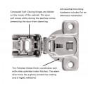 Hickory Hardware HH74718-14 Concealed Self-Closing Cabinet Hinge, Polished Nickel, Pair