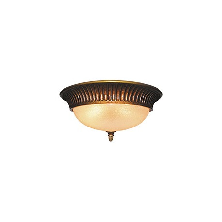 Deltana GL611-12ATK Resin Flush Ceiling Lamp, 15-1/4" x 7-3/8"