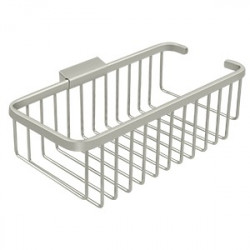 Deltana WBR1054 10" Rectangular Wire Basket, w/ Shampoo Shelf, Solid Brass