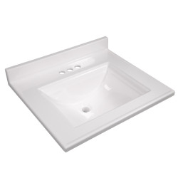 Design House 557629 Cultured Marble Camilla Vanity Top, Solid White Finish