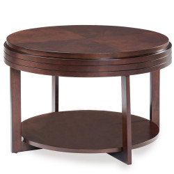 Design House 10108-CH Condo/Apartment Round Coffee Table In Chocolate Cherry
