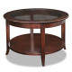 Design House 10037 Round Coffee Table In Chocolate Oak w/ Bronze Tinted Glass
