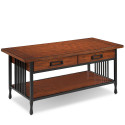 Design House 11204 Ironcraft 2-Drawer Coffee Table In Mission Oak