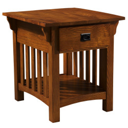 Design House 8222-SC Mission Impeccable Secret Compartment End Table In Medium Oak