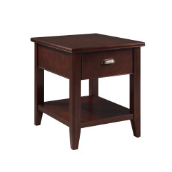 Design House 10507-SC Laurent End Table w/ Locking Compartment, Chocolate Cherry