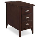 Design House 10508 Laurent Cabinet End Table w/ 2-Plug Outlet In Chocolate Cherry