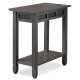 Design House 10060-GR Slate Chairside Table w/ AC/USB Charging In Smoke Gray