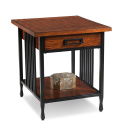 Design House 11207 Ironcraft 1-Drawer End Table In Mission Oak