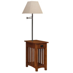 Design House 10028 Mission Impeccable 1-Drawer Lamp Table In Medium Oak