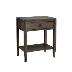 Design House 9077-GR Annette Nightstand w/ AC/USB Charger In Gray