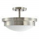 Design House 588475 Harris Dual Mount Ceiling Light In Satin Nickel w/ Frosted Glass